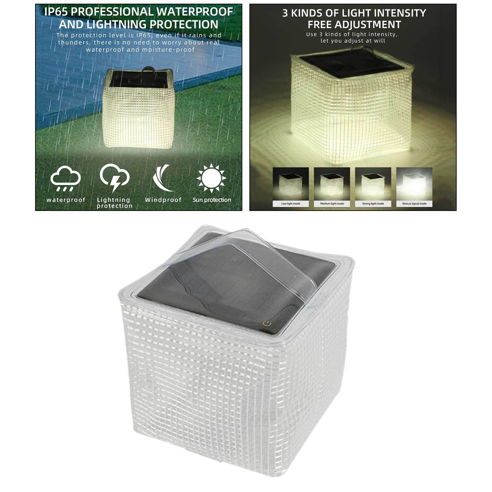 Solar Inflatable Light Lantern Camping Lamp LED Outdoor Tent Bright Lights Waterproof Outside Rechargers Security Light