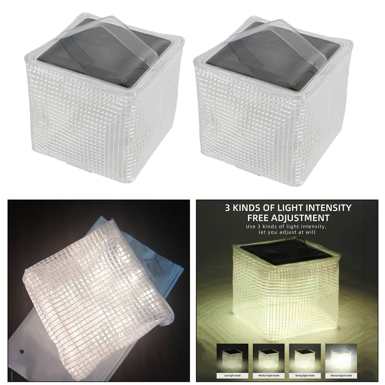 Solar Inflatable Light Lantern Camping Lamp LED Outdoor Tent Bright Lights Waterproof Outside Rechargers Security Light