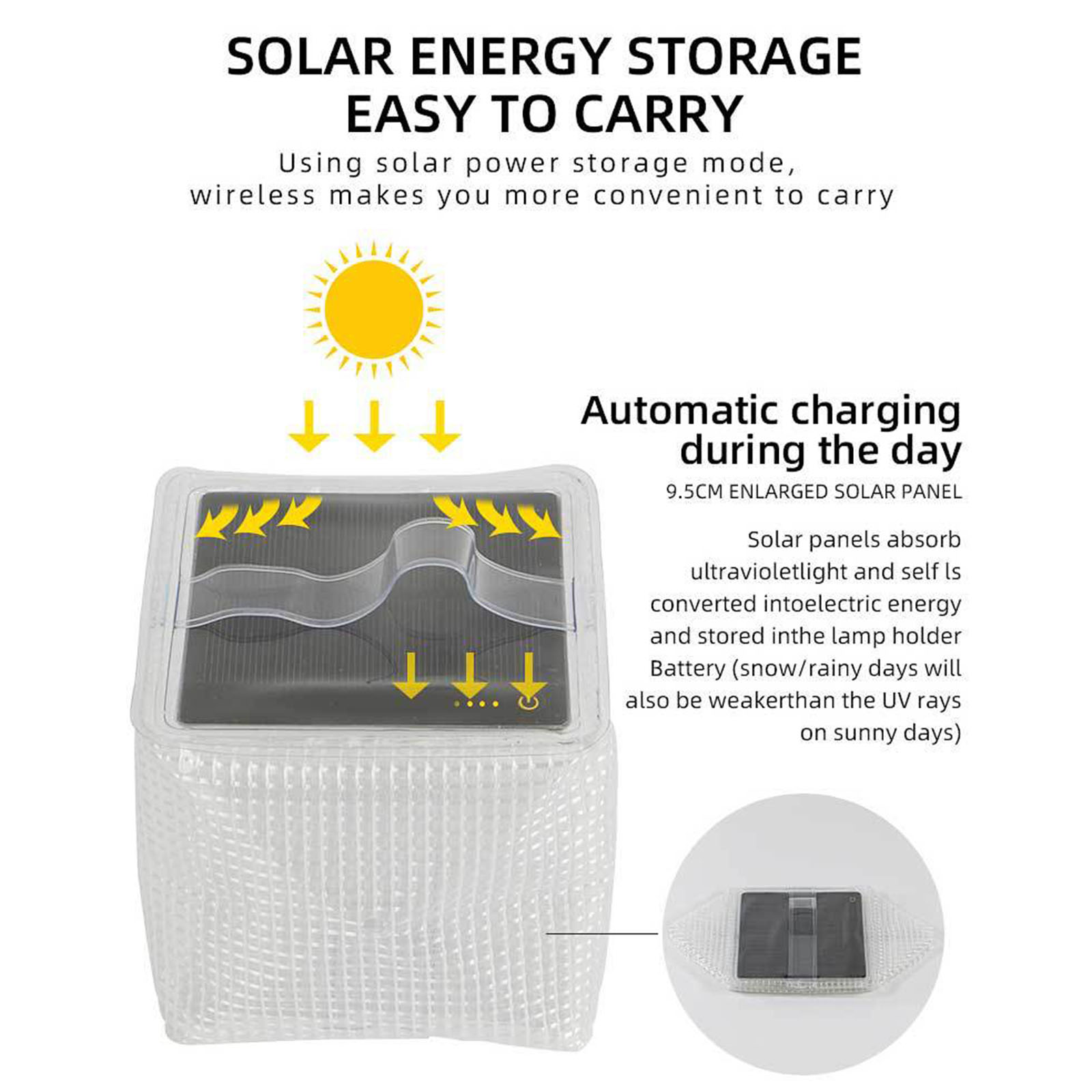 Solar Inflatable Light Lantern Camping Lamp LED Outdoor Tent Bright Lights Waterproof Outside Rechargers Security Light