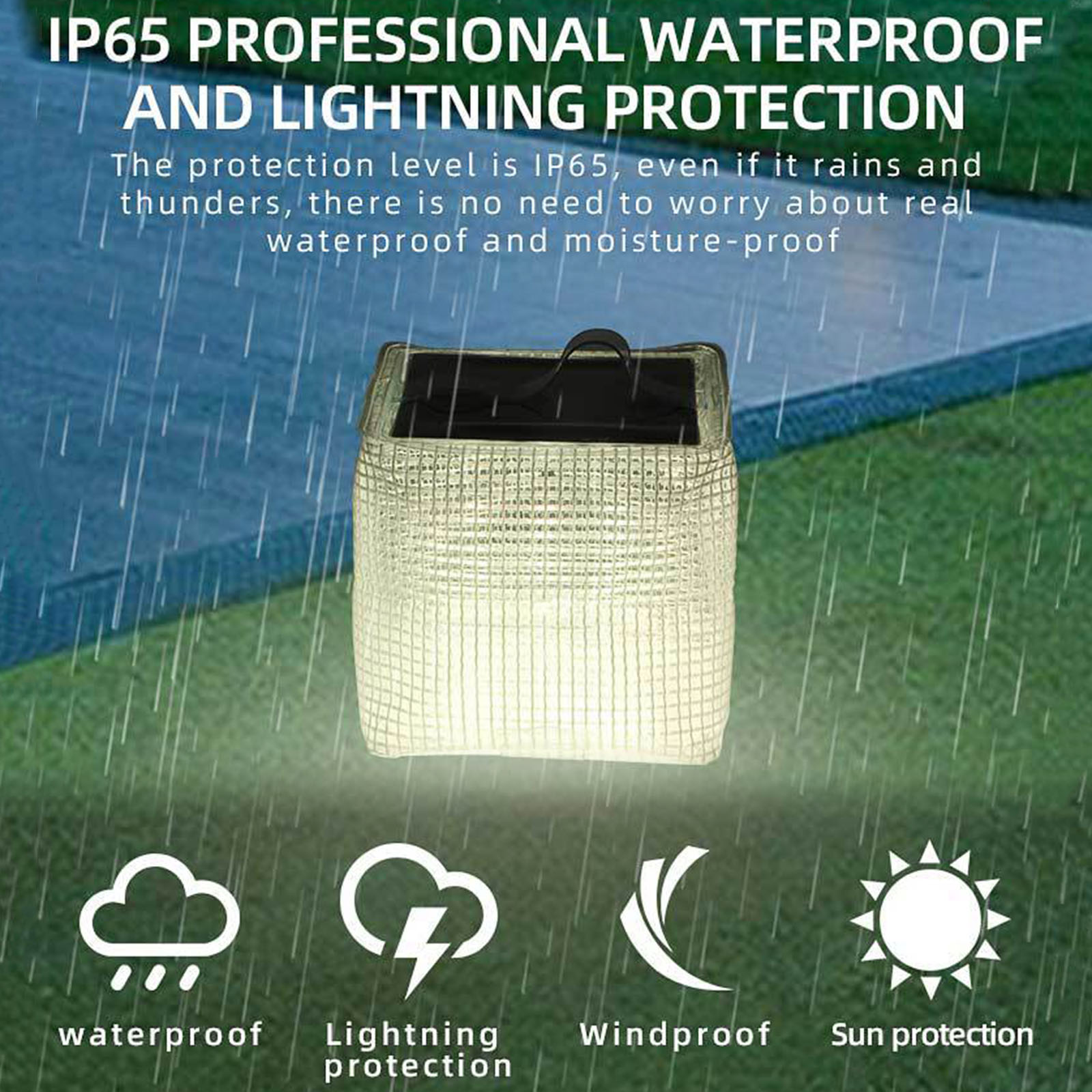 Solar Inflatable Light Lantern Camping Lamp LED Outdoor Tent Bright Lights Waterproof Outside Rechargers Security Light
