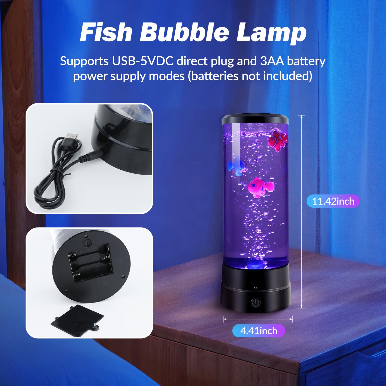 LED Bubble Fish Lamp Children's Gift, Mood Lamp for Desk Home Office Bedroom