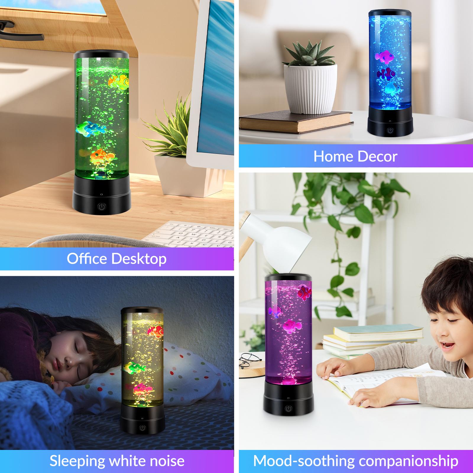 LED Bubble Fish Lamp Children's Gift, Mood Lamp for Desk Home Office Bedroom