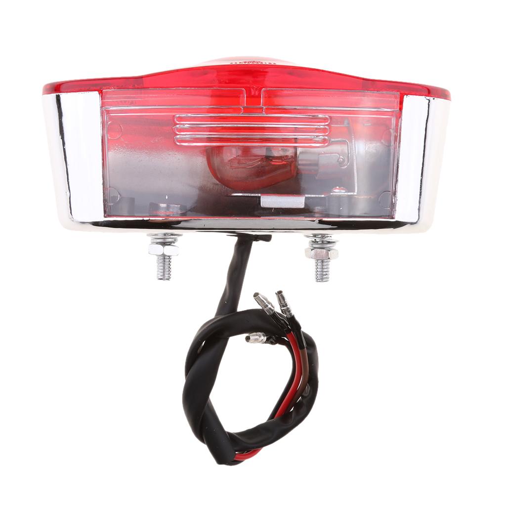 Motorcycle Rear Brake Light LED License Plate Lamp Universal Waterproof Tail Light for Bicycle ATV Chopper and Cafe Racer Motorcycle Rear Brake Light LED License Plate Lamp Universal Waterproof Tail Light for Bicycle ATV Chopper and Cafe Racer