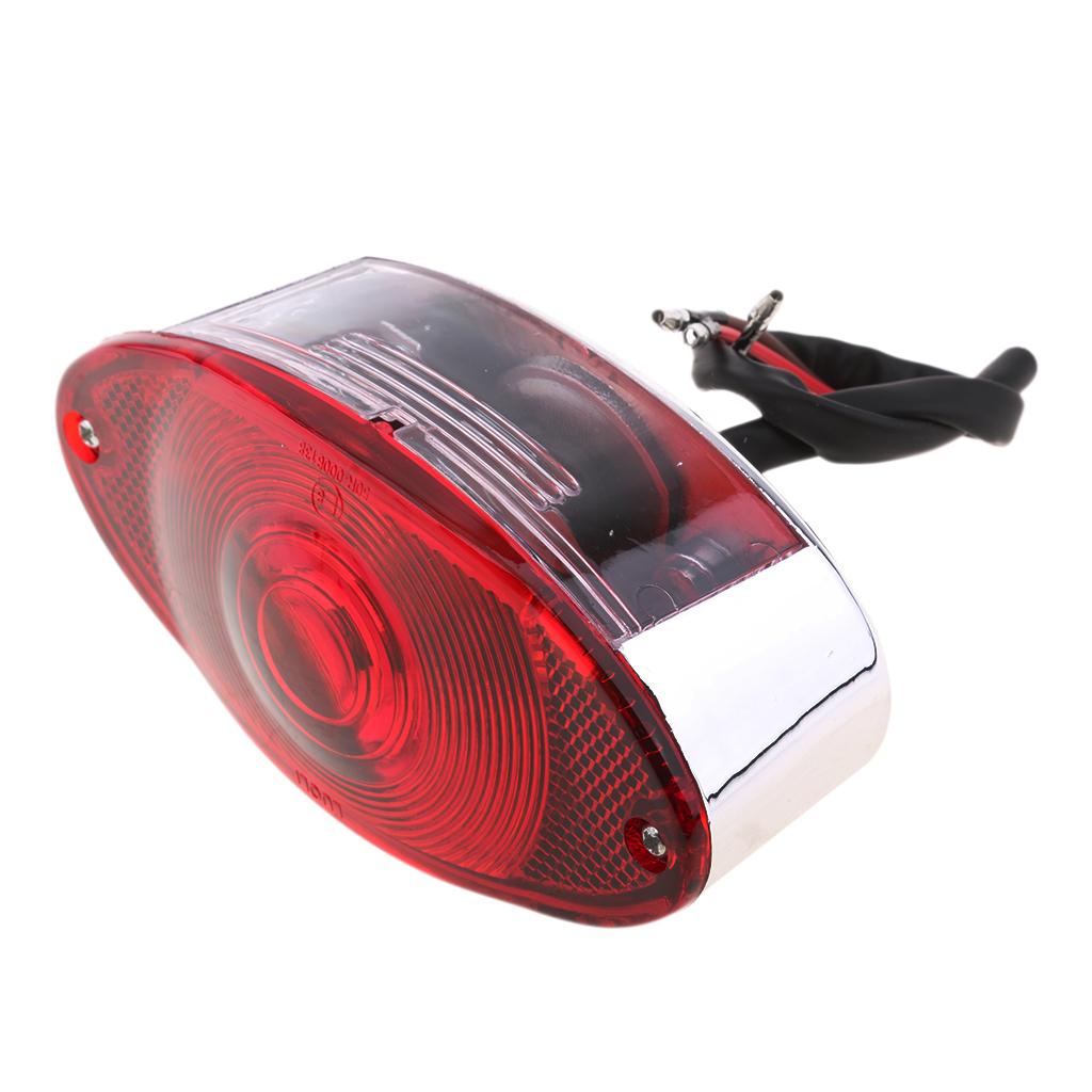 Motorcycle Rear Brake Light LED License Plate Lamp Universal Waterproof Tail Light for Bicycle ATV Chopper and Cafe Racer Motorcycle Rear Brake Light LED License Plate Lamp Universal Waterproof Tail Light for Bicycle ATV Chopper and Cafe Racer